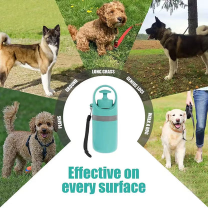 Portable Dog Pooper Scooper Outdoor Pet Waste Pick-Up Cleaner Built-In Garbage Bag Handheld Pet Poop Grabber No Touch Design